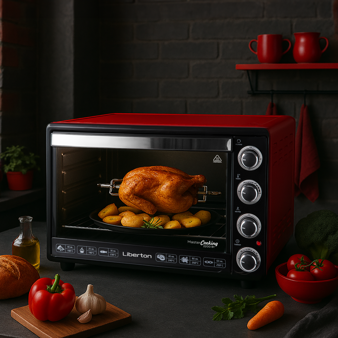 Electric oven LEO-650 Red